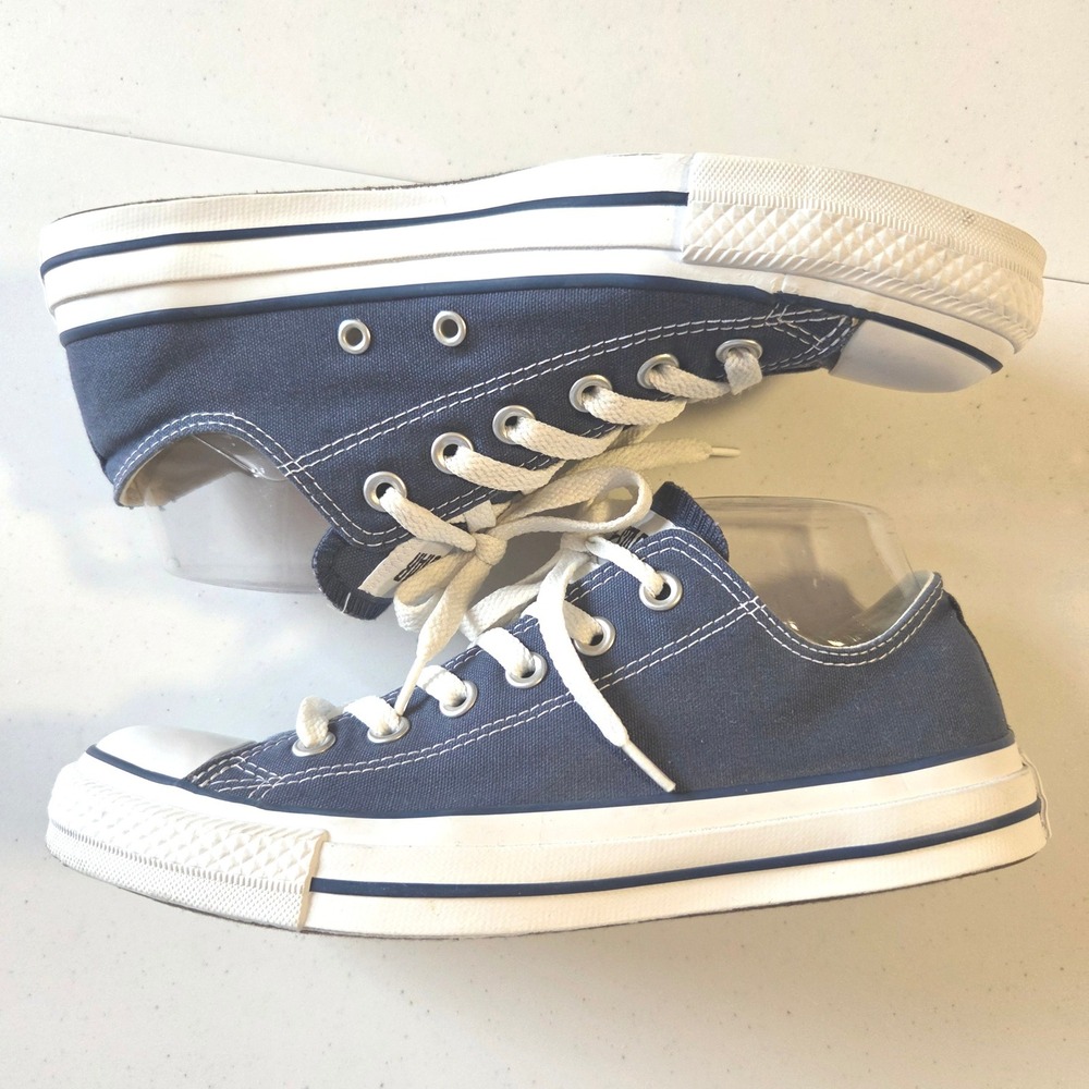 Converse Chuck Taylor All Star Low Top Navy Blue Canvas Sneakers Men 6.5 Wmn 8.5 - Picture 11 of 12